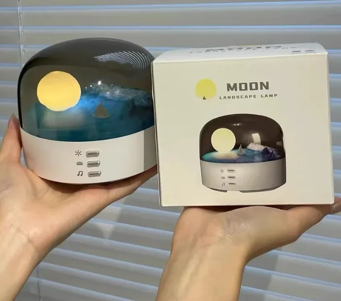 Kids Luminous Speaker Crescent Bluetooth Night Light Rechargeable Eye Protection Bedside Lamp For Bedroom