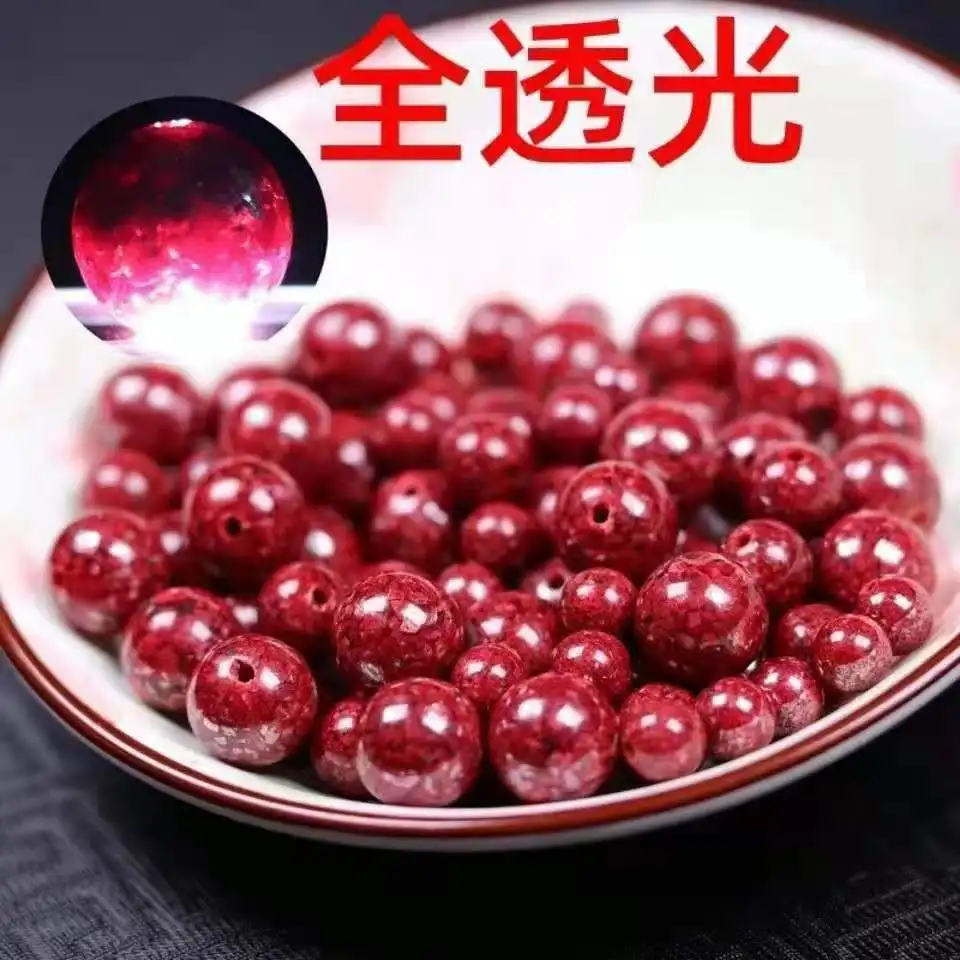 辰砂高透明クリスタルサンドルースブレスレット手作り織りdiyアクセサリービーズ