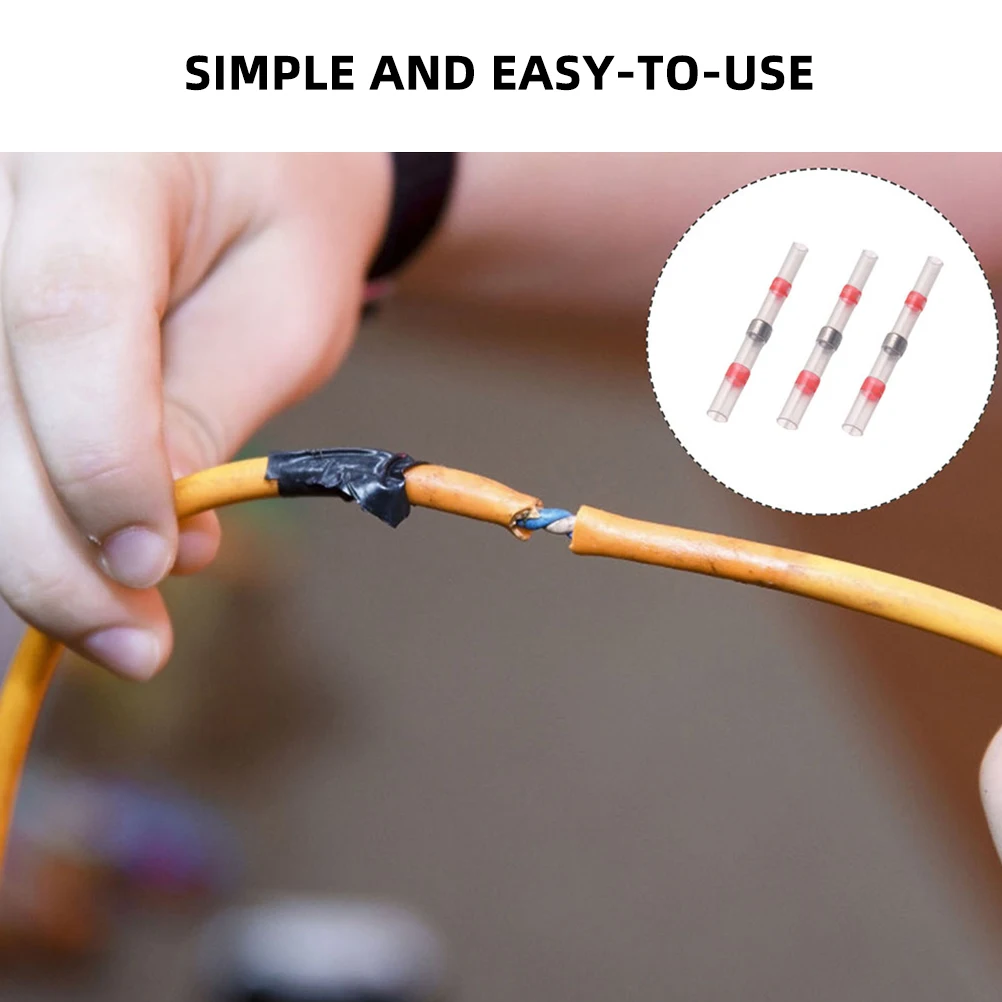 

100pcs Electrical Terminals Heat Shrink Butt Connectors Waterproof Solder Sleeves For Automotive Marine Wiring Seal Kit
