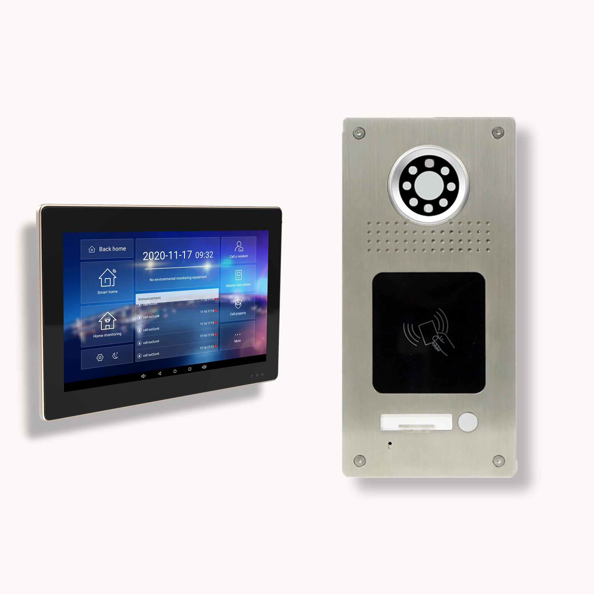 Taichuan IP Video Intercom, 10 inch Video Door Phone System, HD Camera Support IC Card Unlock, Monitoring, Dual-Way Intercom