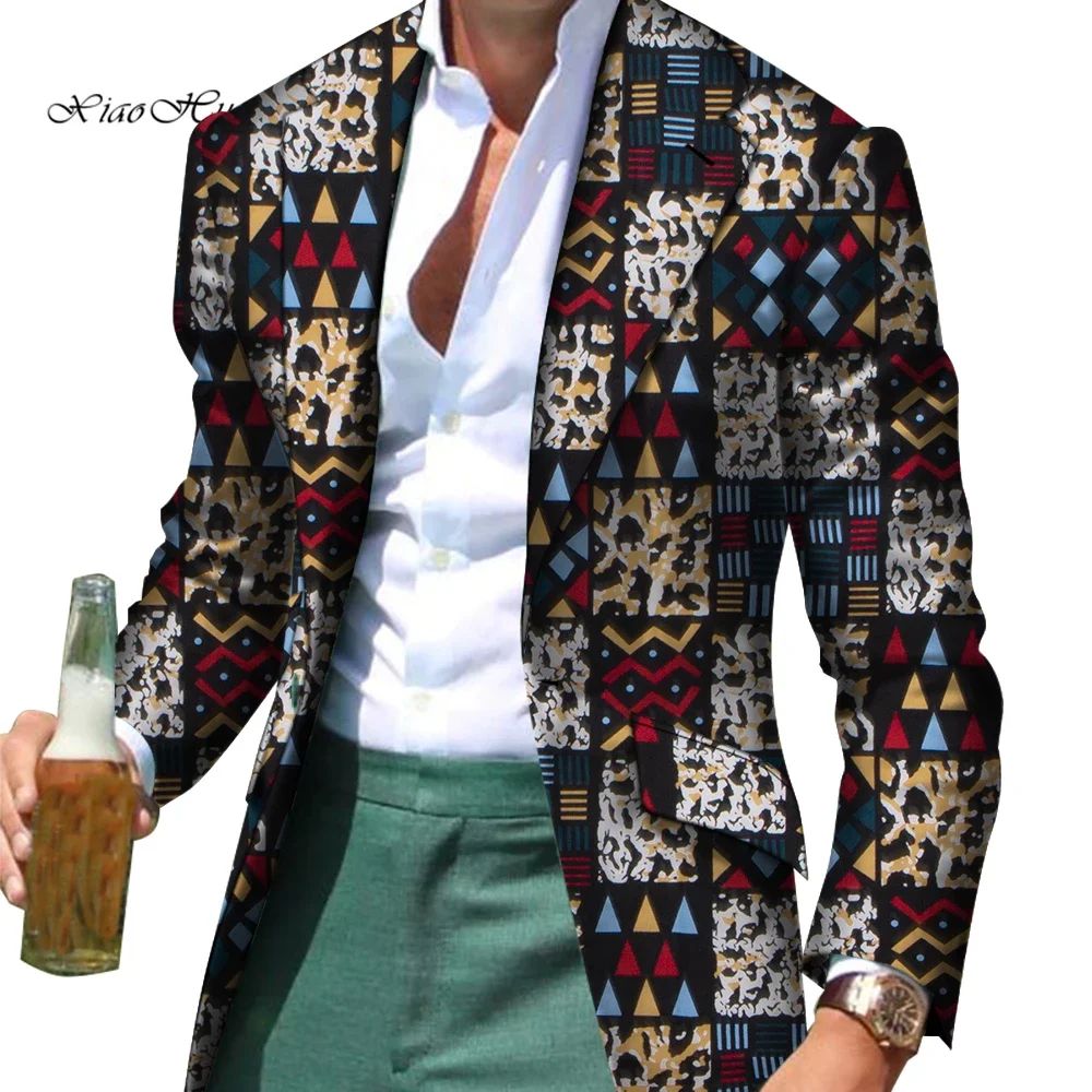 African Men Clothes Smart Causal Customized Slim Fit Fancy Suit Blazer Jackets Formal Coat Business Dashiki Party Wedding WYN530