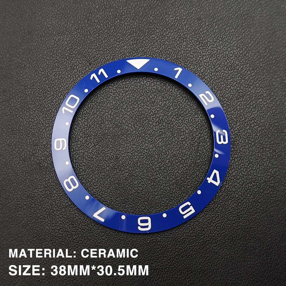 Clock Modification 38mm Bezel High Quality Blue Ceramic GMT 12 Hours Insert Ring Inner Diameter 30.5mm Fits 40mm Men\'s Watch