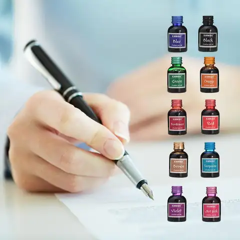 30ml Pure Colorful Fountain Pen Ink Universal Refill No Clogging Smooth Writing Ink Stationery for School Office Daily Writing ﻿