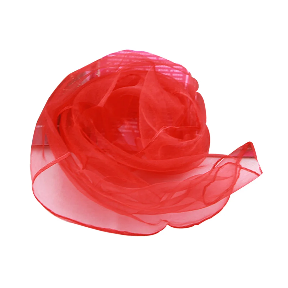 

Square Silk Dance Scarf Red 24x24 Inches Lightweight Thin Breathable for Performance Juggling Tricks Movement
