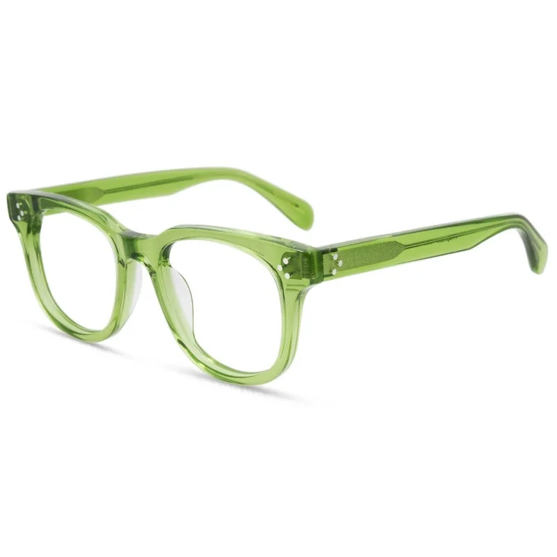 Belight Optik Buatan Tangan Asetat Pria Wanita Uniseks Persegi Vintage Retro Kacamata Lensa Resep 5236