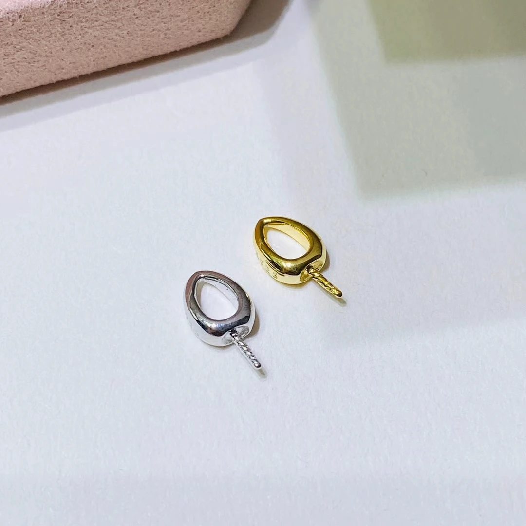925 Sterling Silver Pendant Mount Base Mountings Findings Parts Fittings Accessories for 11-12mm Pearls 10pcs/lot