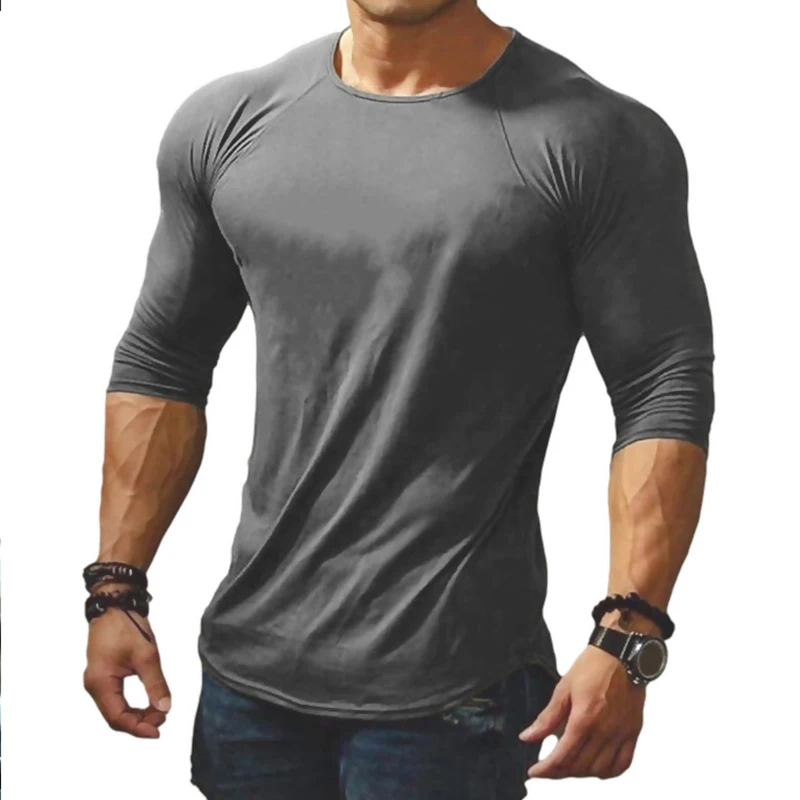 2023 New Men\'s O Collar Long Sleeve T Shirt Solid Spring Casual Mens Top High Quality Male Tops Clothes Men\'s T-shirts