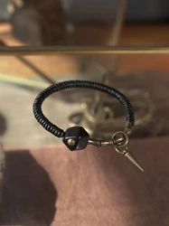 Ebony Space Beads Black Wood Aesthetic Bracelets Brass Charm Natural Retro Boho Simple Jewelry Summer African Jewelry
