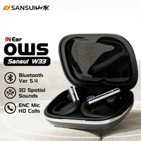 Sansui W33 Spatial Audio Bluetooth 5.4 Earphones ENC Noise Canceling Bluetooth Headphone in-Ear OWS Wireless Sports Headsets