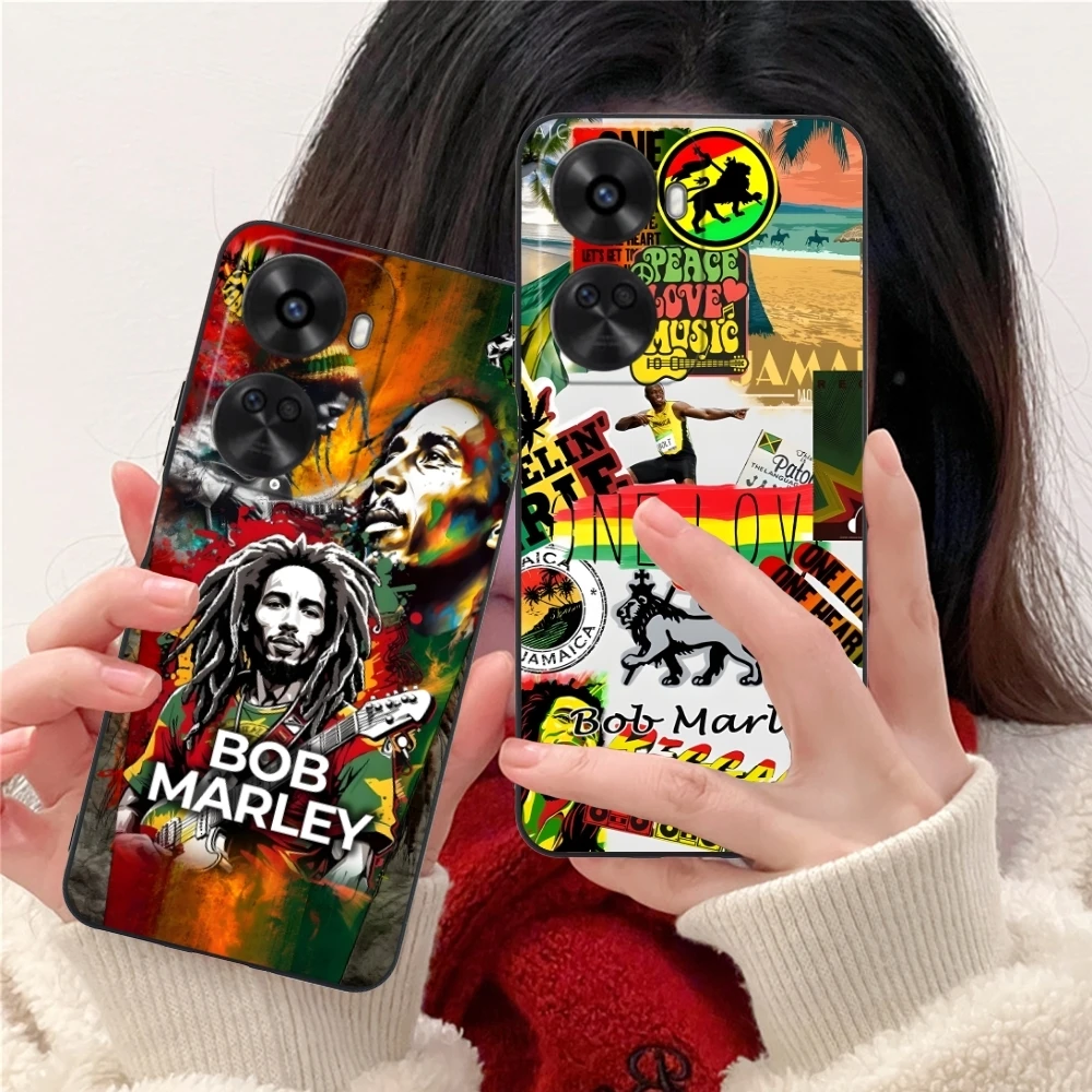 Reggae Bob Marley Mobile Cell Phone Case for Huawei Nova 12 11 10 9 8 7 Pro SE 5G Black Soft Phone Cover Shell