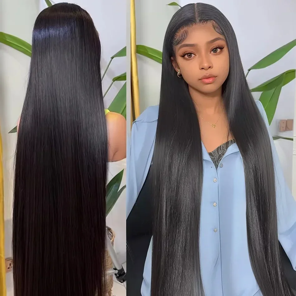 13x6 13x4 Lace Frontal Wig Straight Hair Wigs With Baby Hair PrePlucked Bleached Knots Brazilian Human Hair HD Lace Front Wig