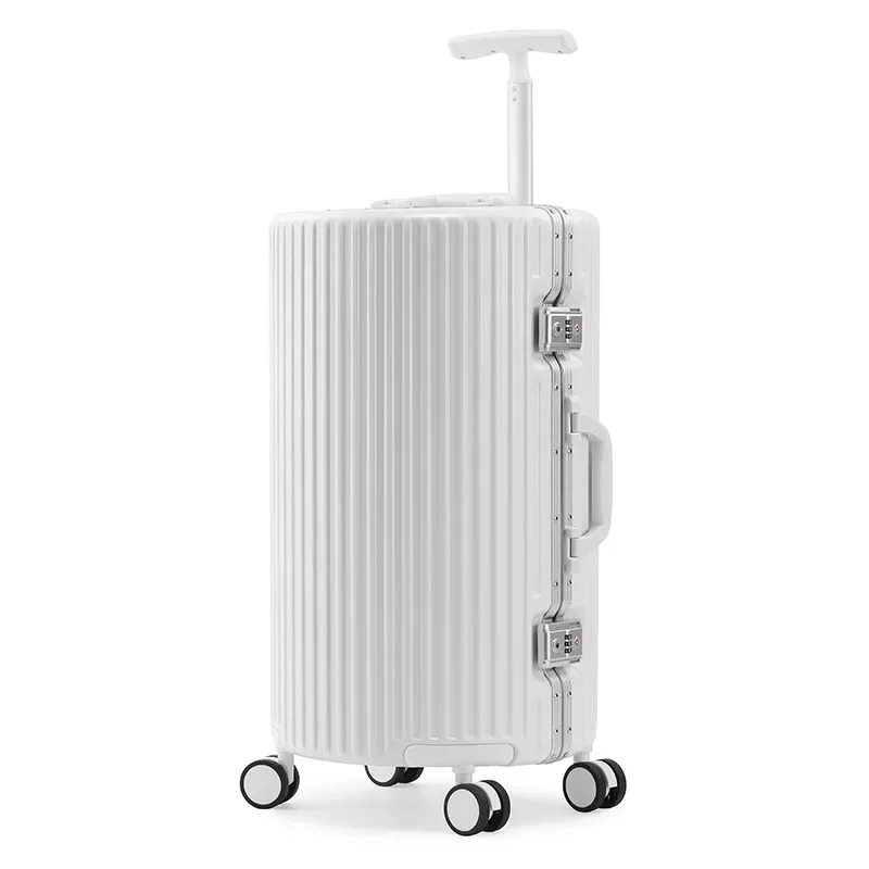 New 20/24 Inch Rolling Luggage Travel Suitcase Unisex Aluminum Frame Trunk New Design Round Trolley Case Password Carry-on Box