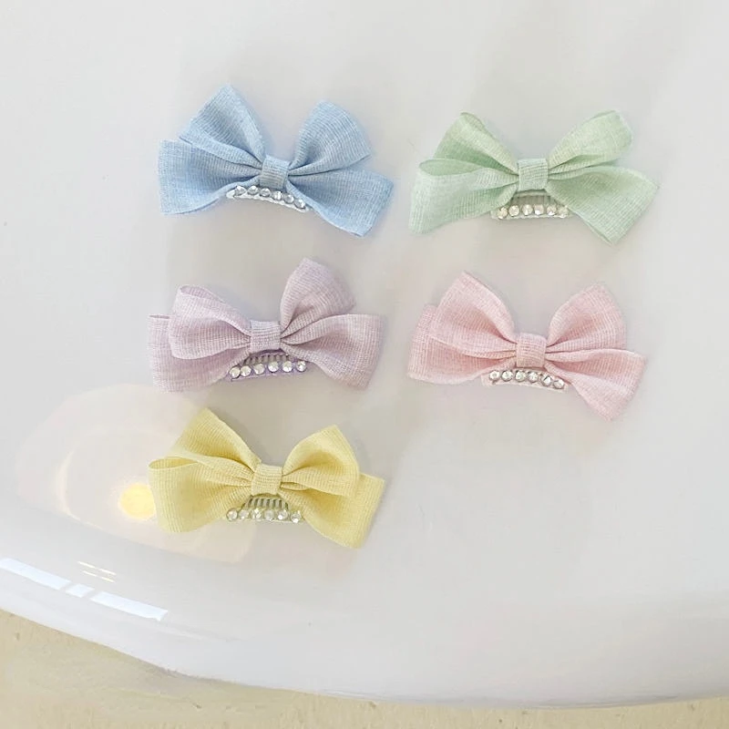 Handmade Mini Fragmented Hair Pet BB Clip Bow Hair Clip Jewelry Cat Headwear Yorkshire Marquis Teddy Cute Dog Bow Hair Clip