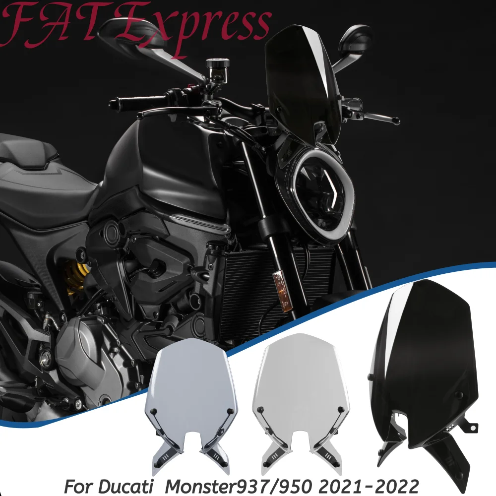 

Motorcycle Windscreen Windshield Wind Deflectors Screen Flyscreen Protector for Ducati Monster 937 950 2021-2022 Monster950