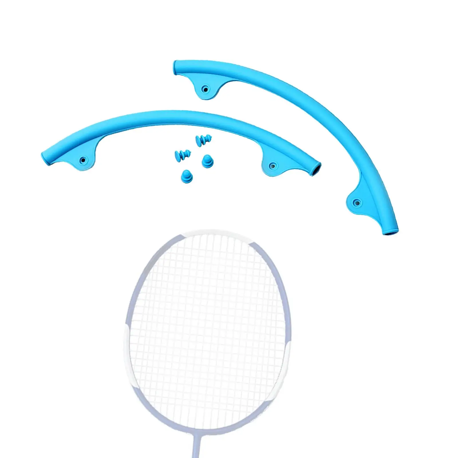

2Pcs Badminton Racket Silicone Edge Protector Protective Case Blue Color Shock Absorbing Eco Friendly Material Durable