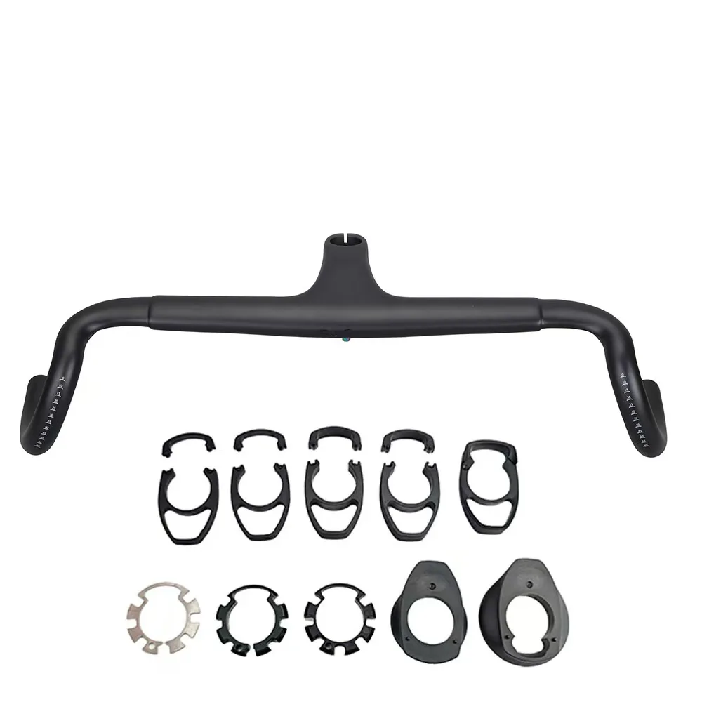 Carbon Fiber Gravel Bike Drop Handlebar 25 Degrees Flare Angle Integrated Handle for Road Bike  Full Internal Cable Routing