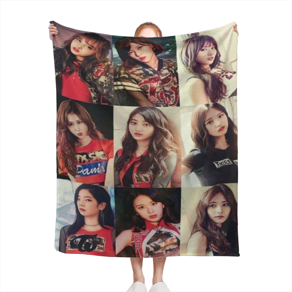 Music-TWICE-Girls Comfortable Flanne Blanket Fluffy Soft Bedroom Decor Sofa Blankets Comforter Home and Decoration