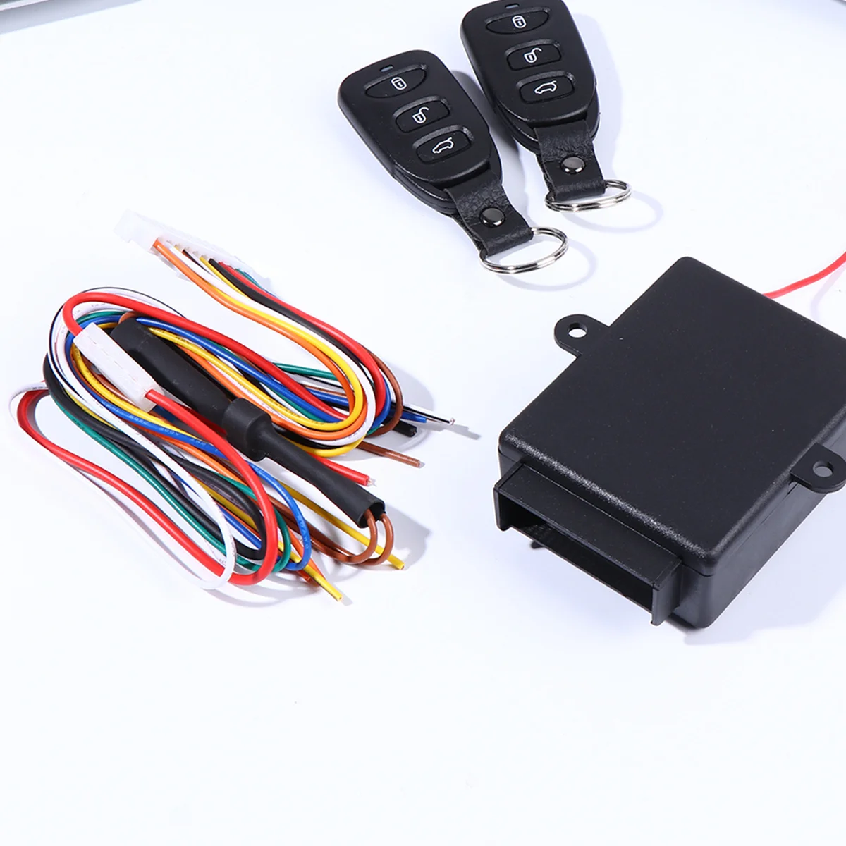 مجموعة واحدة من نظام الدخول بدون مفتاح بقفل مركزي للسيارة عن بعد، قفل إنذار للسيارة مقاوم للصدمات لسيارة 12 فولت باللون الأسود #1