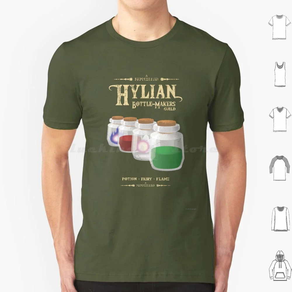 Hylian Bottle-Makers Guild T Shirt 6Xl Cotton Cool Tee Legend Of Ocarina Of Time Loz Oot N64 Link Hyrule Ocarina Link To The