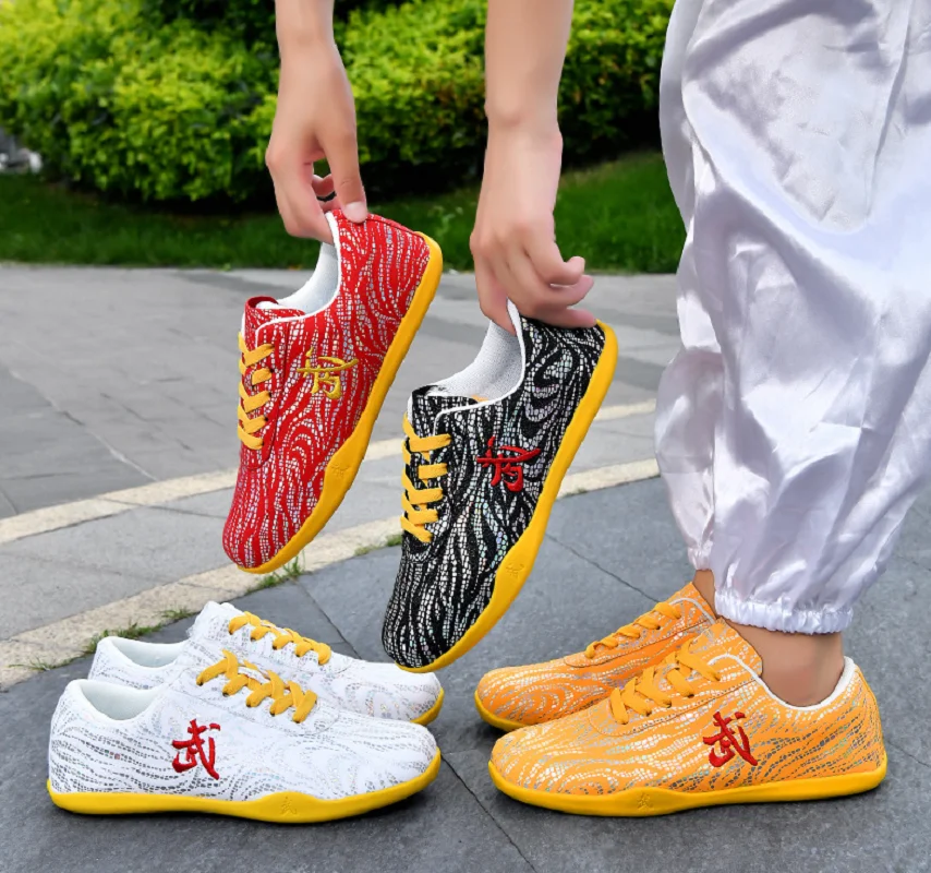 

Новые мужские и женские туфли в китайском стиле из мягкой кожи высокого качества, спортивные повседневные тренировочные туфли для тай-чи и боевых искусств, европейские размеры 26-45