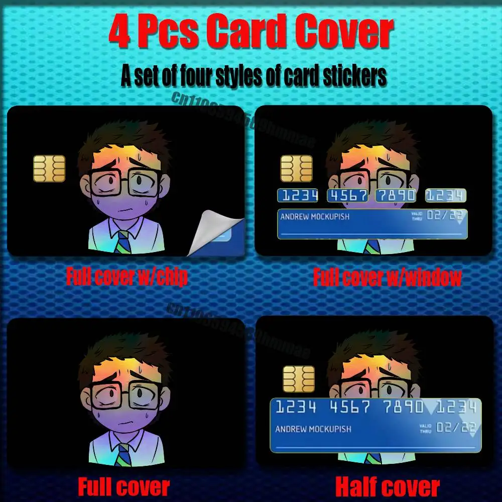 For DBD Dwight Fairfield Credit Bank Sticker ID Access Card Cover Skin Rainbow Color Laser Stickers Film