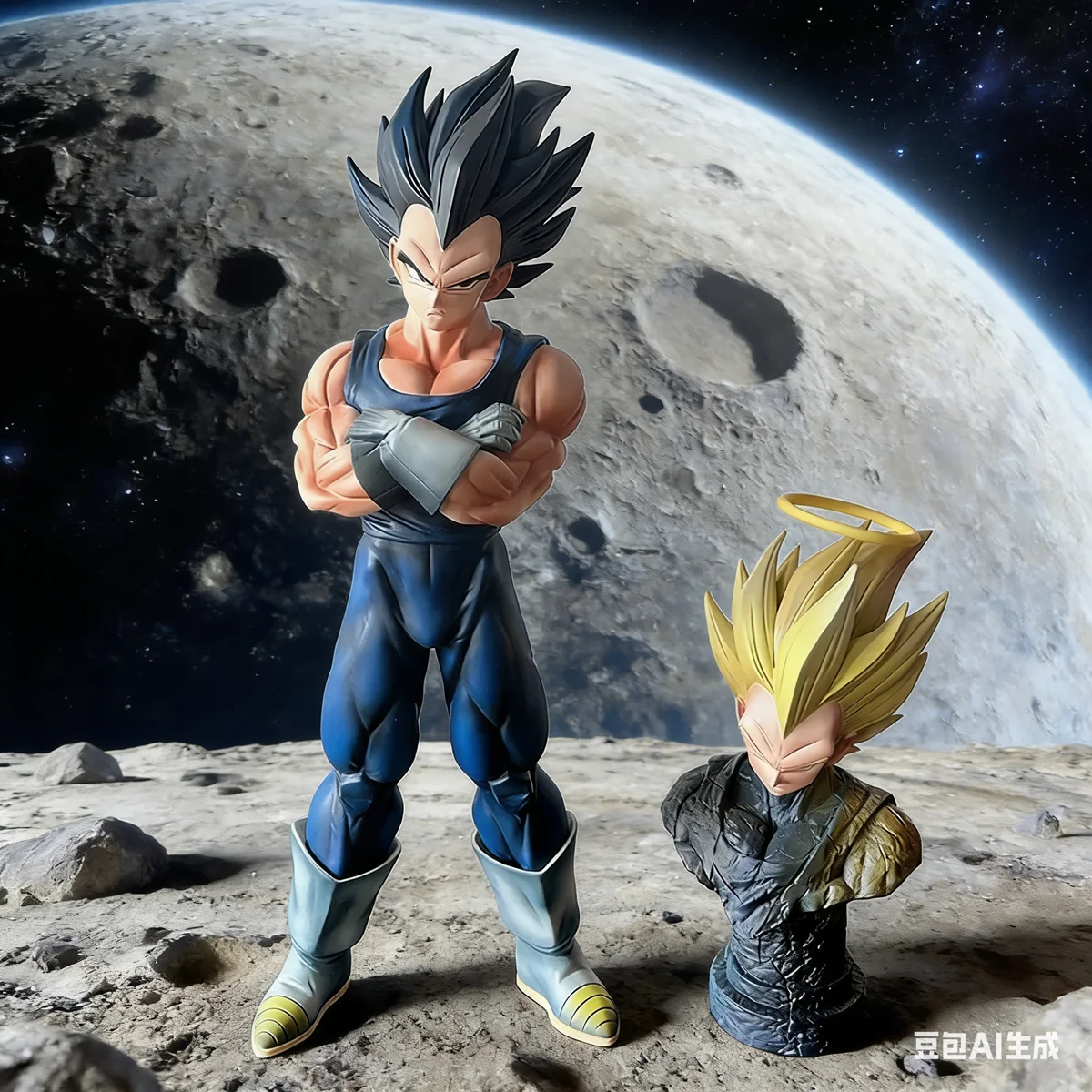 

New Dragon Ball Z Majin Vegeta Figure Replace Head Vegeta Super Saiyan Action Figures 27cm/10.63inch Collection Model Toys Gifts