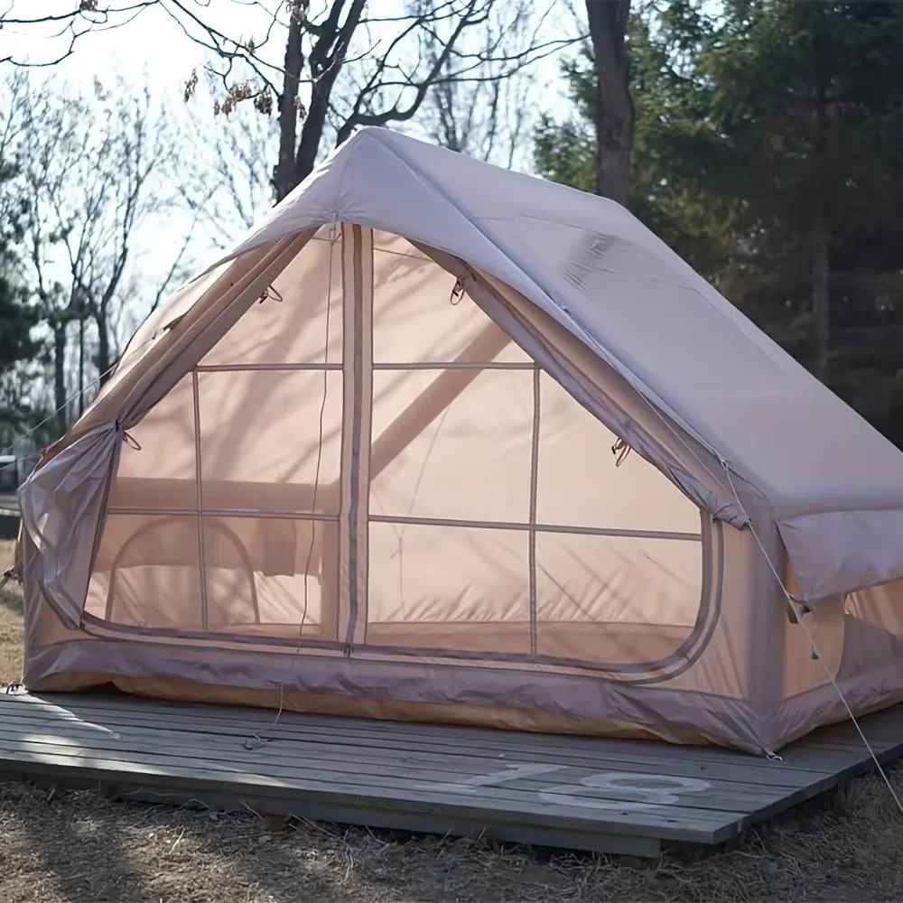 2-4 Person Inflatable Tent Easy Setup with Pump Lightweight with Large Window