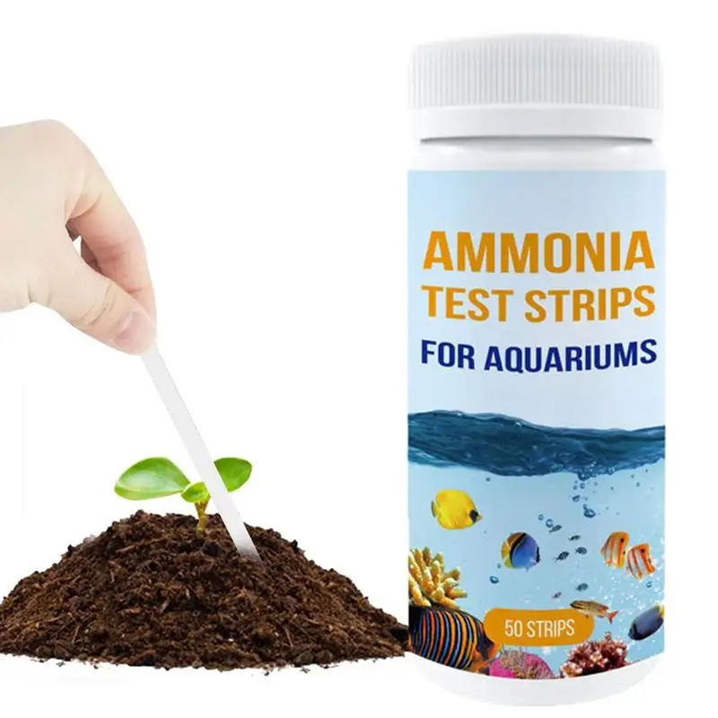 Tiras reactivas de amoniaco para acuario, Kit de prueba de agua segura para prueba de calidad del agua, 50 unidades