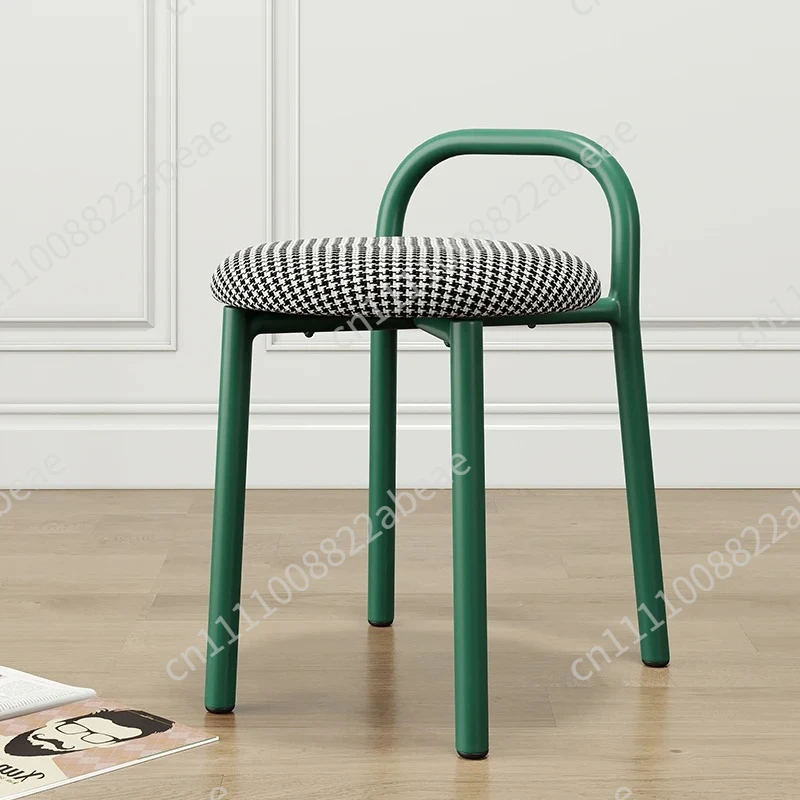 ‌Nordic Modern Dining Chair with Ergonomic Backrest, Multi-Color Velvet Makeup Stool for Bedroom Vanity & Home Decor