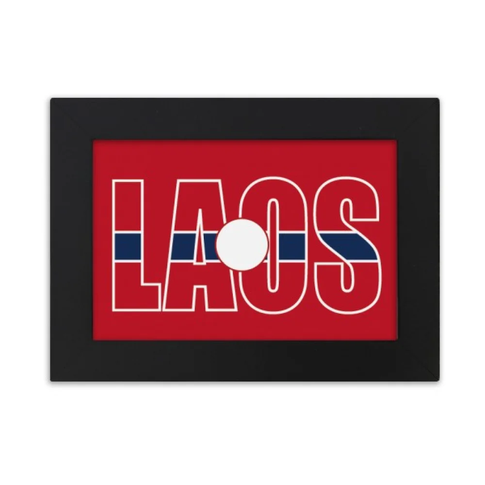 Laos Country Flag Name Desktop Photo Frame Ornaments Picture Art Painting