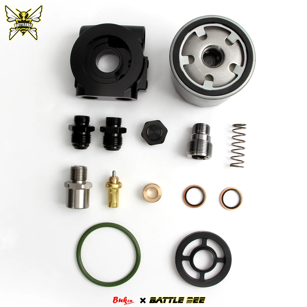 -Accessories Oil Cooler Adapter VAG Engine Oil Filter Thermostat Radiator For VAG EA888 Golf6 1.8T 2.0T BB-OCA-107T