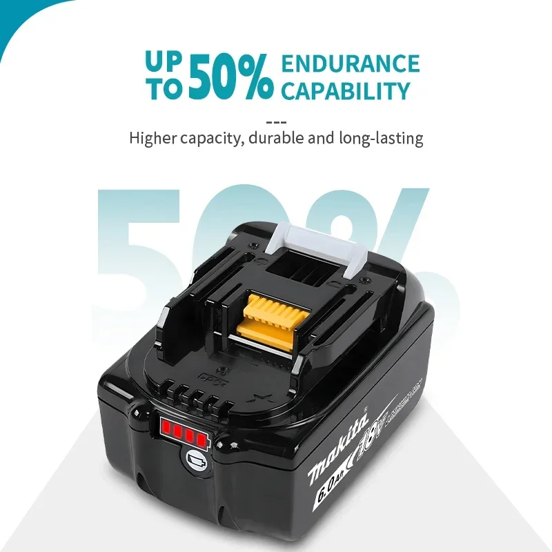 Makita battery, rechargeable 18V6.0Ah lithium battery, Makita 18V BL1840, BL1830, BL1850, BL1850B original Makita tool battery