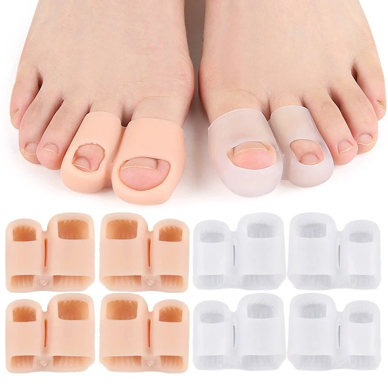 1/2Pairs Toe Separator Hammer Toe Corrector Bunion Protector Silicone Gel Bunion Protector Bunion Protector Fingers Splint 5