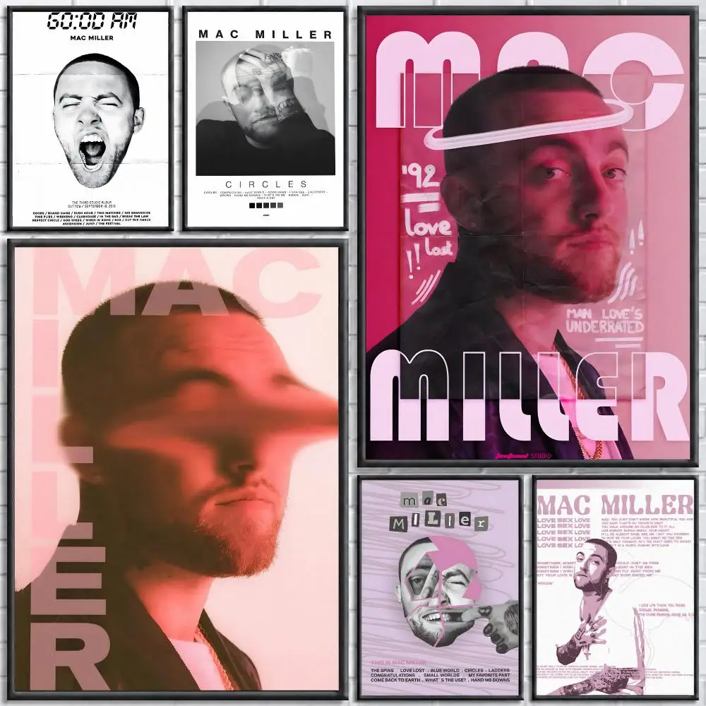 Rapper Mac Miller Poster Self-adhesive Art Waterproof Paper Sticker Coffee House Bar Room Wall Decor