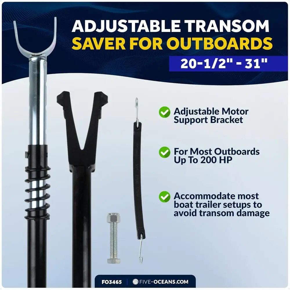 Adjustable Transom Saver for Outboard Motors, 20.5-31 Range, Shock Absorbing, Supports Up to 200 HP Boat Trailers view 2