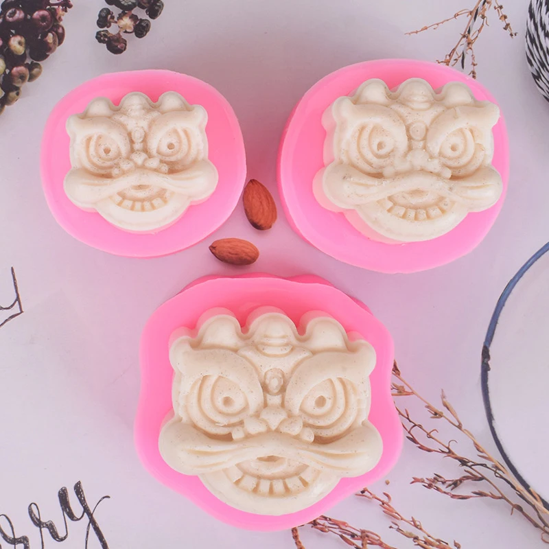 Chinese New Year Dragon Lion Mold Silicone Mold Fondant Mold Cake Baking Tool Kitchen Candle Soap Mold DIY Gift Party Decoration