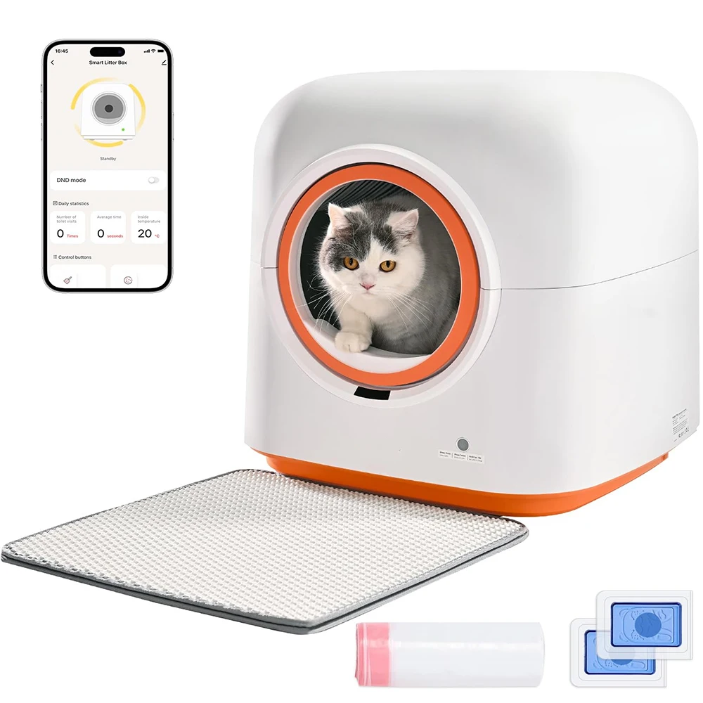 Smart Self-Cleaning Cat Toilet Automatic & Plastic For Multiple Large Cats English Version Version Litter Box_voghion.com