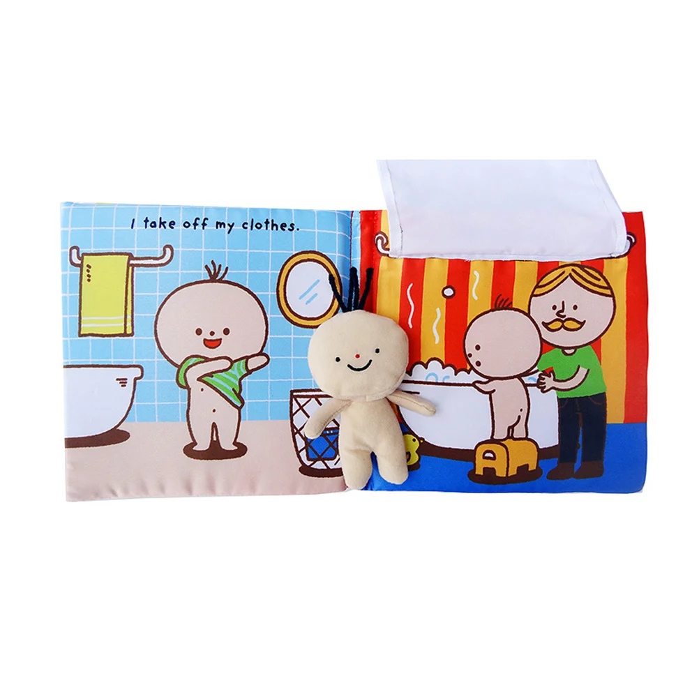 كتاب قماش استحمام للأطفال الأول قابل للغسل من القماش الناعم كتب تعليمية للتعلم المبكر للرضع لمهارات اللغة التنمية الحسية #4