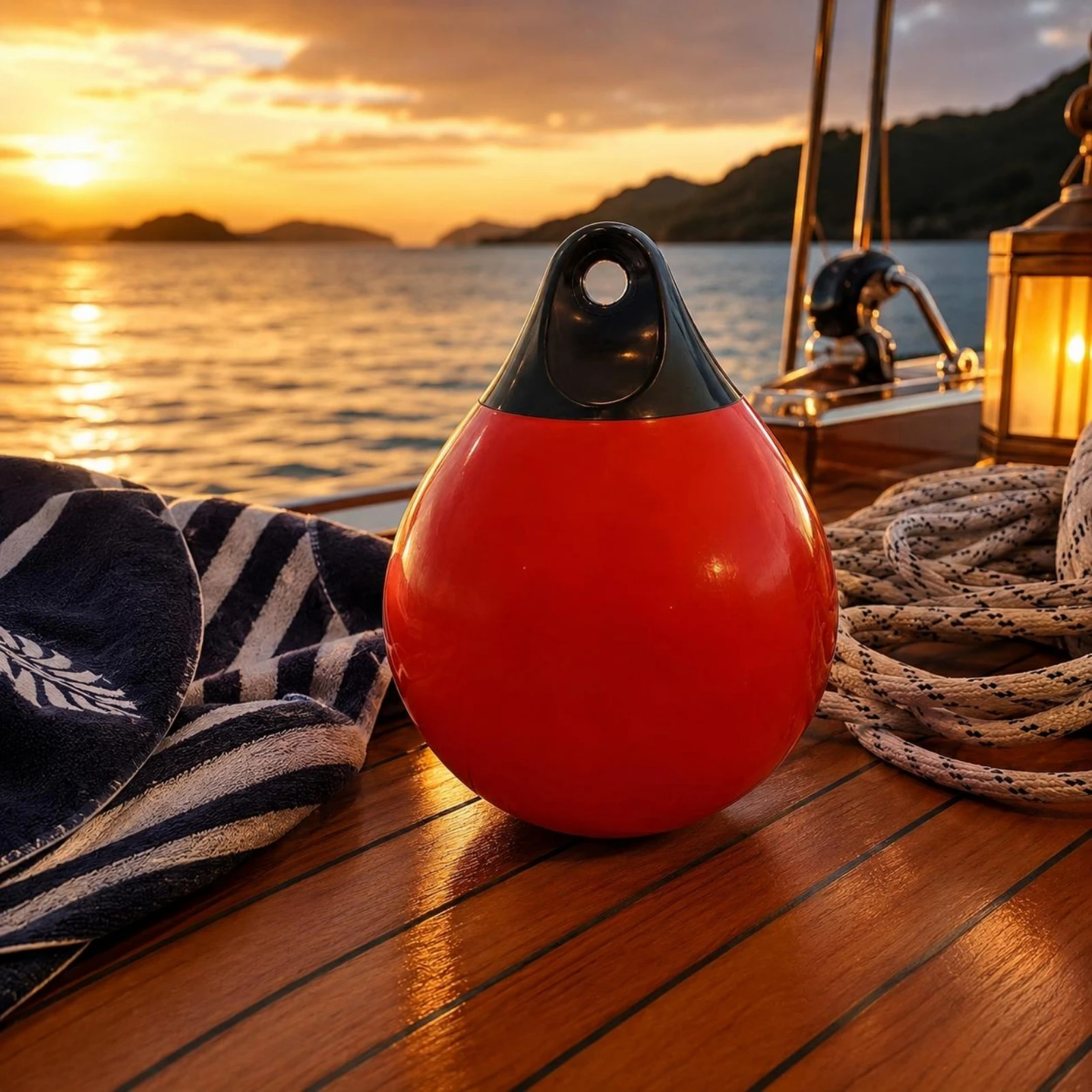 

Inflatable Collision Buoy Thickened PVC Pare-chocs Marin Glossy Red High Visibility Swim Area Marker for Marine Safety Gear