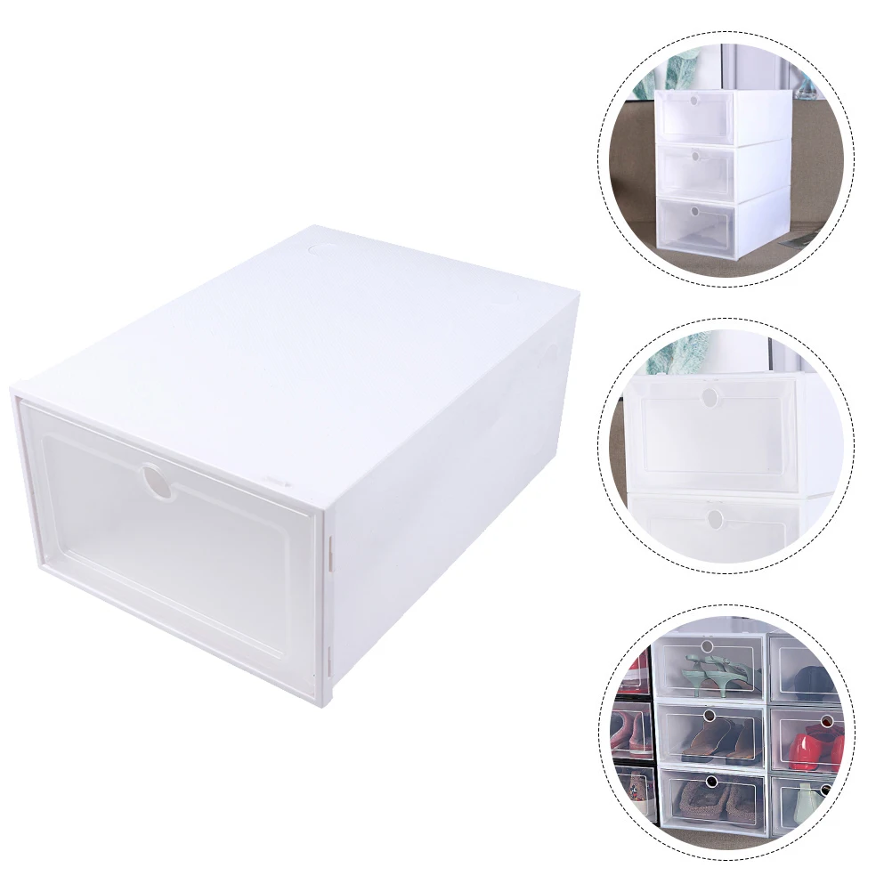 

6 Pcs Shoe Box Storage ganizer Drawer Foldable Stackable Plastic Container Transparent Dust Proof Shoes Holder