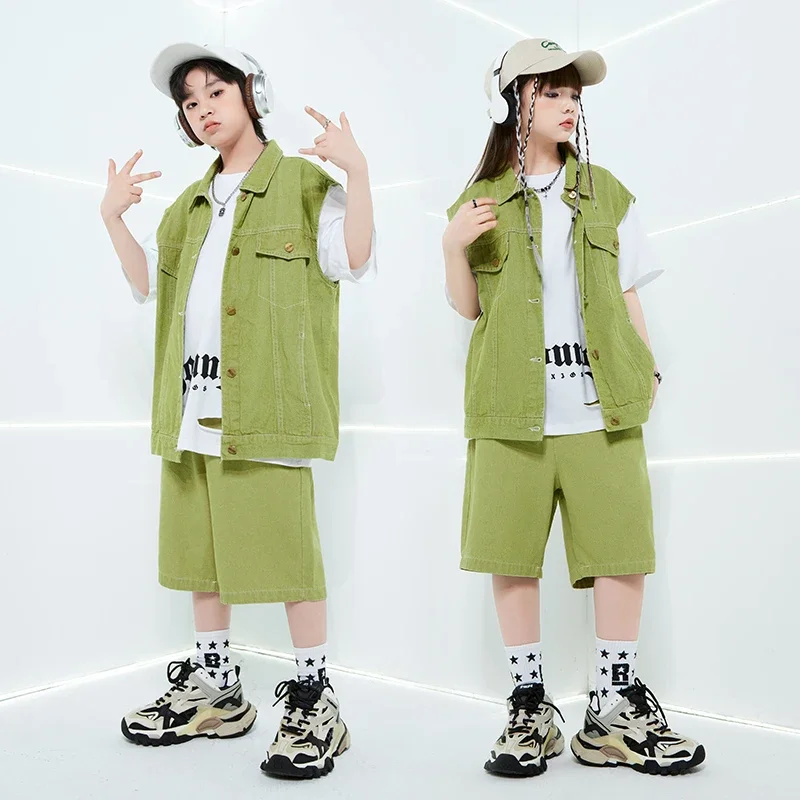 

Boys Hip Hop Clothing Vest Tshirt Cagro Shorts Girls Streetwear Outfits Children Street Dance Costumes Kids Jazz Clothes Sets