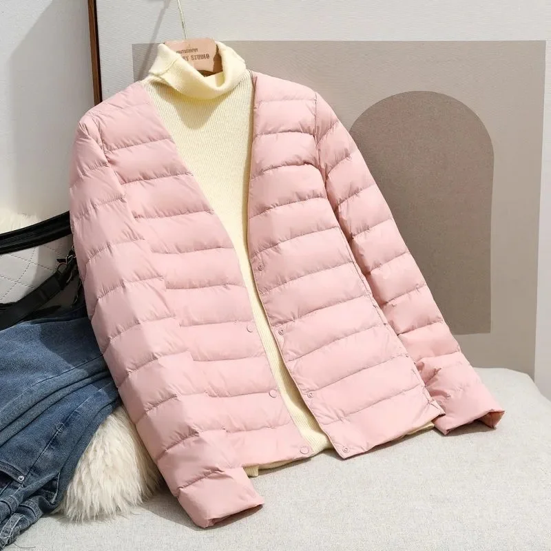 2025 New Arrivals Autumn Winter Warm Women White Duck Down Slim Jackets Female Fashion Ultra Lightweight Packable Puffer Coats