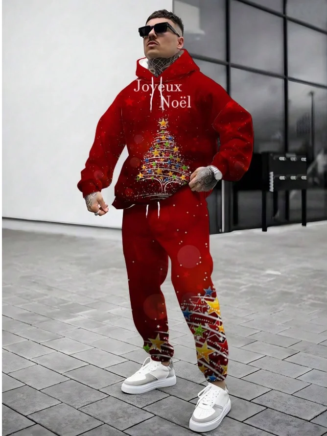 

2025/26 НОВЫЙ последний весенне-осенний комплект, модный мужской комплект с капюшоном и 3D принтом American Street Flame, повседневные брюки с длинными рукавами