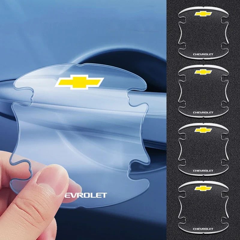 

4pcs Transparent Car Door Bowl Handle Protective Film Trim Anti-Scratch Stickers For Chevrolet Cruze Captiva Trax Malibu Sail
