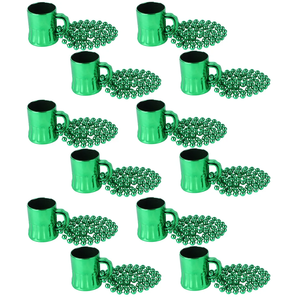 12 Pcs Carnival Necklace Irish Festival Party Bead Chain Beaded Pendant Irish's