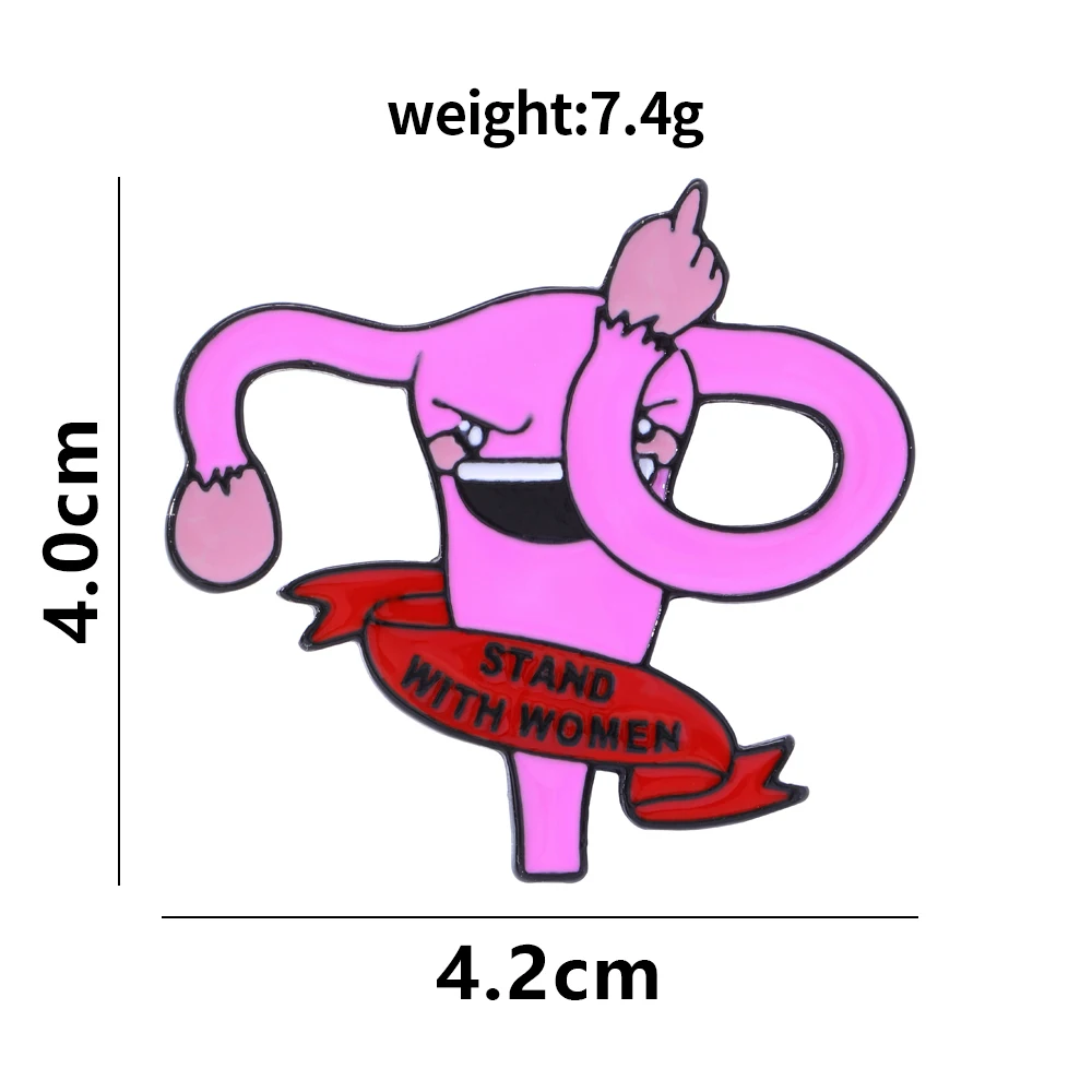 Smalto rosa non la tua cameriera Feminism spille Bands Off My Body Utero ovaio spille per le donne ragazze borsa cappello distintivo regalo