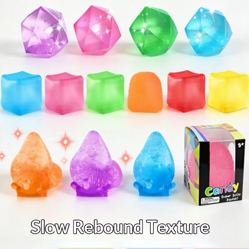 

Textured Squishy Stress Relief Balls Slow Rebound Maltose Texture Toy For Anxiety Relief Muscle Training Home Office Adults Kids