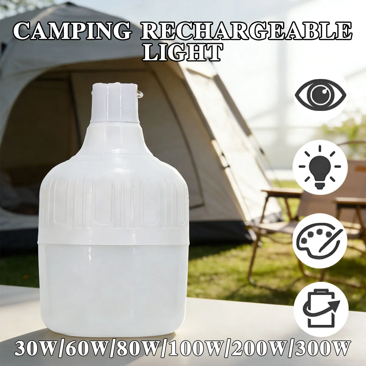 

Portable Rechargeable LED Camping Light with Hook Dimmable Tent Lantern USB Charging Emergency Multifunctional LED Lamp