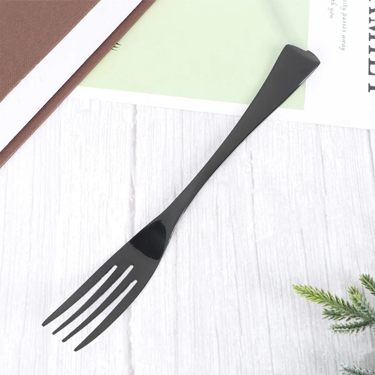 

Black Stainless Steel Main Fork Titanium Plating Mirror Polished Tableware Ideal for Hotel Home Store Metal Cutlery
