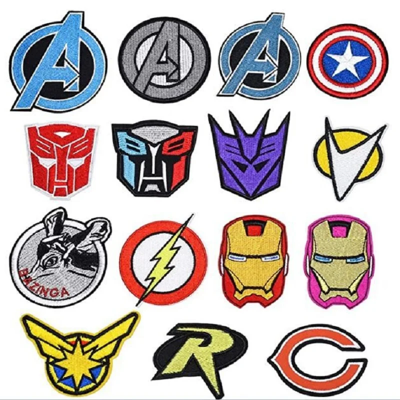 Cartoon Animal Superheroes logo Anime Cartoon ironing Embroidery Patches for sew Clothes Jackets Decor jeans T-shirt Applique